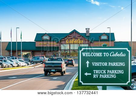 LEXINGTON KY USA - MARCH 16 2016. Cabelas opens its Lexington store on March 16 2016. Cabelas retails hunting fishing and outdoor gear.