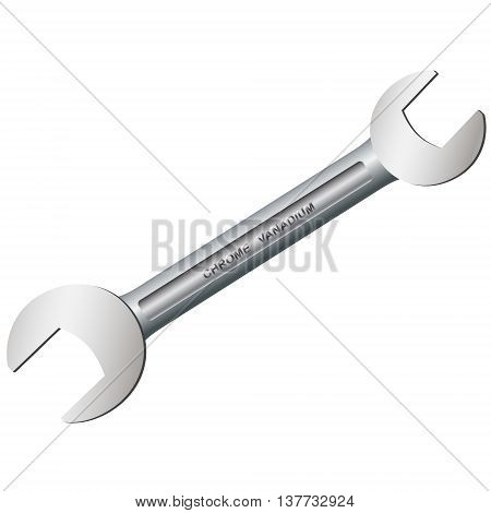 Spanner. Wrench. Tool. Worktool. Isolated. Single. Vector image.