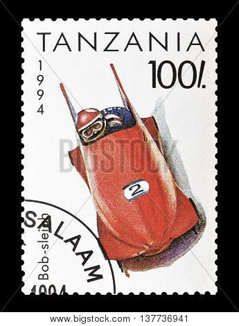 TANZANIA - CIRCA 1994 : Cancelled postage stamp printed by Tanzania, that shows Bob sleigh.