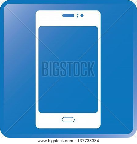 Vector Smartphone Concept Icon White on Blue