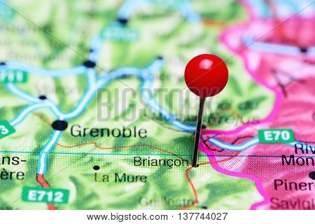 Briancon pinned on a map of France