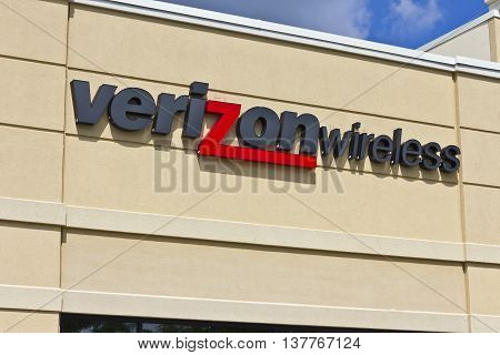 Lafayette IN - Circa July 2016: Verizon Wireless Retail Location. Verizon is One of the Largest Communication Technology Companies VII