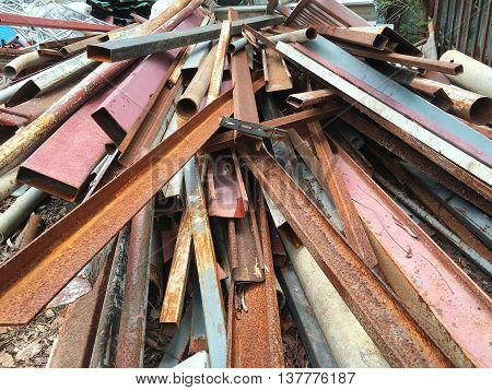 Iron scrap waiting for recycle or reused.