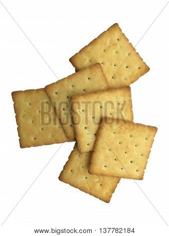 Crackers on white background for coffee in the morning.