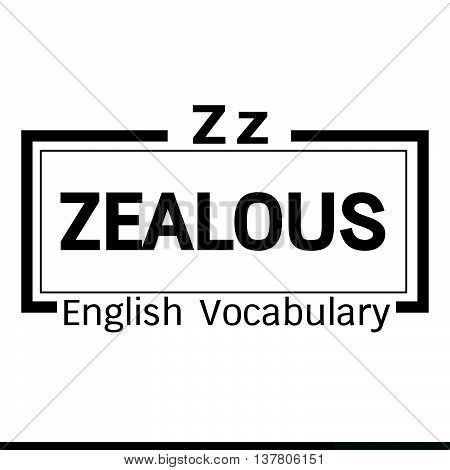 an images of ZEALOUS english word vocabulary illustration design