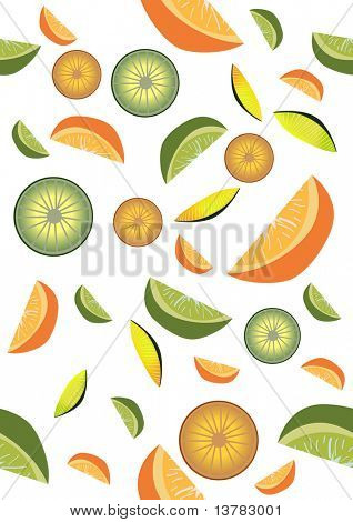 Illustrazione vettoriale di segmenti arancioni su sfondo bianco