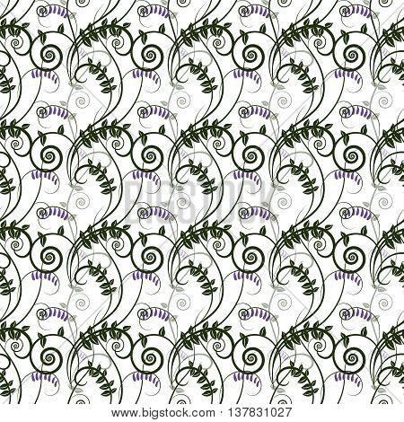 Seamless green floral fresh pattern with vetch. Design for ecology, wallpapers, textile, packaging, wedding design, healthy card, greeting