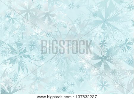 snowfall. abstract blue background with snowflake and lilght