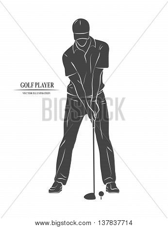 Icon golfer Hitting the club. Vector illustration.