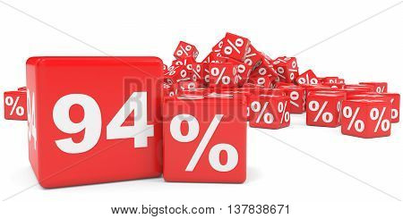 Red Sale Cubes. Ninety Four Percent Discount.