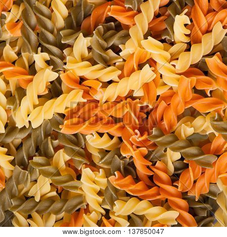 Background of colorful pasta