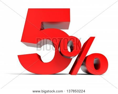 Red Five Percent Off. Discount 5%.