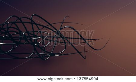 Waved Organic Lines On Gradient Background