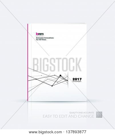 Brochure template layout cover design annual report magazine flyer or booklet in A4 with grid mesh dots and lines for business books with communication and connection concept. Vector.