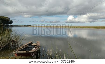 Rocha Lagoon, Protected Nature Area, Fishing Boat
