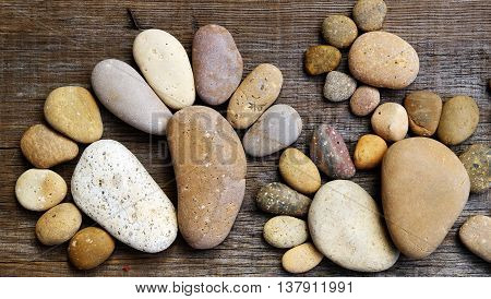 Abstract Cute Pebbles, Footprint From Boulder