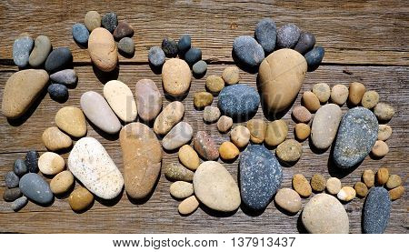 Abstract Cute Pebbles, Footprint From Boulder