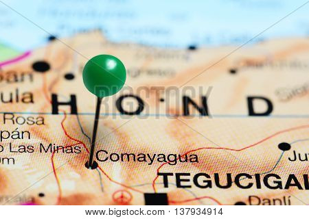 Comayagua pinned on a map of Honduras