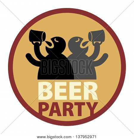 Abstract Beer Party drink label, vector illustration