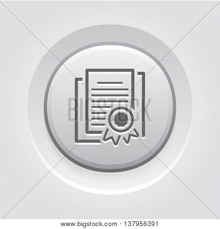 Security Certificates Icon. Flat Design App Symbol or UI element. Grey Button Design