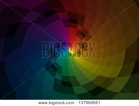 Vector color spiral background with dark elements
