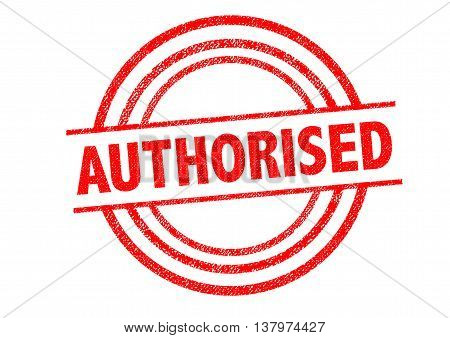 AUTHORISED (British spelling) Rubber Stamp over a white background.