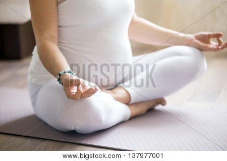 Prenatal Meditation. Close-up