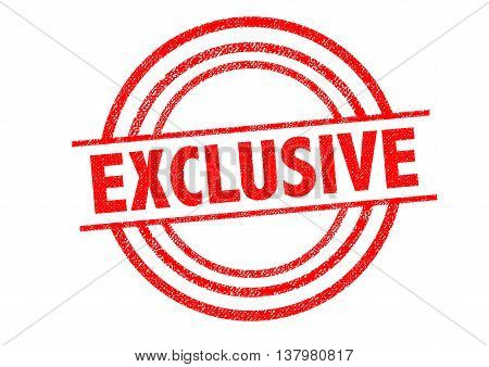 EXCLUSIVE Rubber Stamp over a white background.
