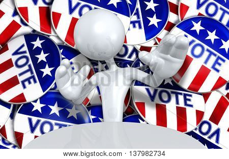 United States Of America U.S. Election Concept 3D Illustration
