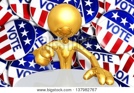 United States Of America U.S. Election Concept 3D Illustration