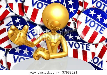 United States Of America U.S. Election Concept 3D Illustration