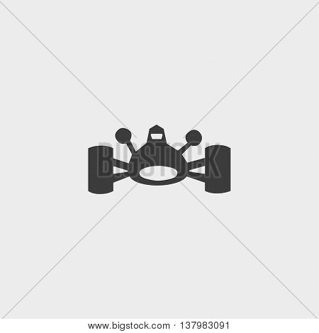 Bolide icon in a flat design in black color. Vector illustration eps10