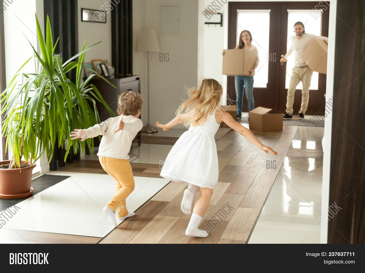 Rear View Kids Running Image & Photo (Free Trial) | Bigstock