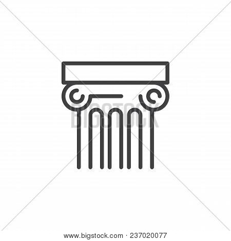 Ancient Column Outline Icon. Linear Style Sign For Mobile Concept And Web Design. Architecture Simpl