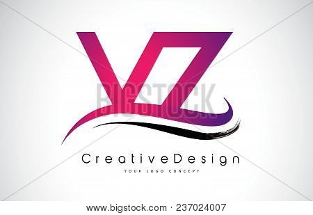 Vz V Z Letter Logo Design In Black Colors. Creative Modern Letters Vector Icon Logo Illustration.