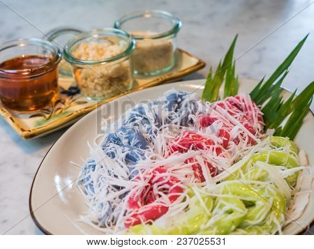 Thai Traditional Sweetmeat, Kind Of Sweetmeat Made In The Shape Of Vermicelli