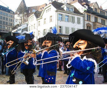 Switzerland. Basel - March 10, 2014. Fastnacht - A Meeting Of Spring