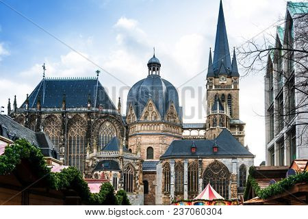 landmark Aachener Dom in Aachen, Germany, Europe