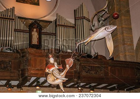 S-hertogenbosch, Southern Netherlands - July 01, 2017. Sculptural Reproduction Of Bosch Paintings El