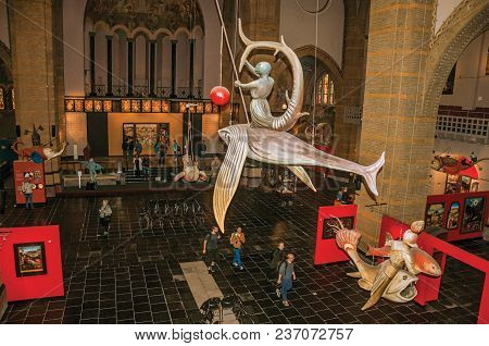 S-hertogenbosch, Southern Netherlands - July 01, 2017. Sculptural Reproduction Of Bosch Paintings El