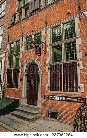 Geertruidenberg, Southern Netherlands - July 02, 2017. Facade Of The Museum Of Roos, A Brick House I