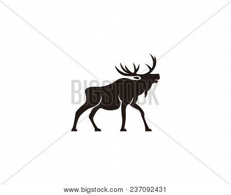 Deer Animal Logo Vector Zoo Silhouette Black