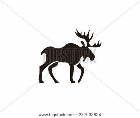 Deer Animal Mammals Zoo Black Logo Vector