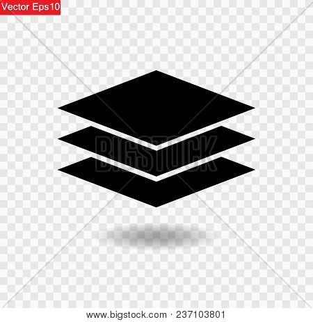 Layers Icon Isolated On Transparent Background Illustration