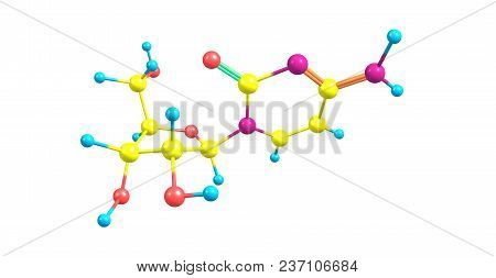 Cytidine Molecular Structure Isolated On White Background