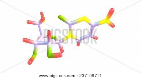 Cytidine Molecular Structure Isolated On White Background