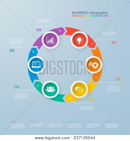 Infographics Template With Realistic Colorful Circles
