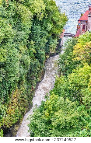 Scenic Canyon Called Orrido Di Bellano, Formed Through Erosion By The River Pioverna Before Entering