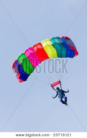 Faldskærmsudspringer demonstrere springer fra fly