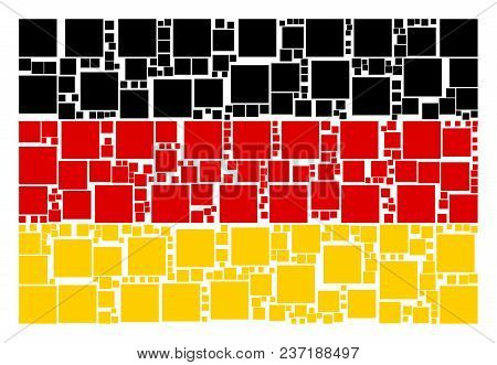 German Flag Concept Designed Of Filled Square Pictograms. Vector Filled Square Pictograms Are Combin